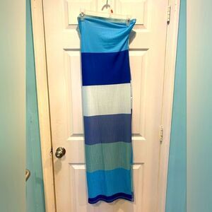 No Name Tube Dress, Women's sz L, Monochrome Blue.